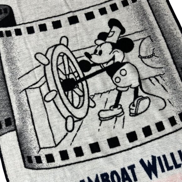 Biederlack Other - Vintage Biederlack Blanket Disney Mickey Mouse Steamboat Willie 1928 USA Cartoon